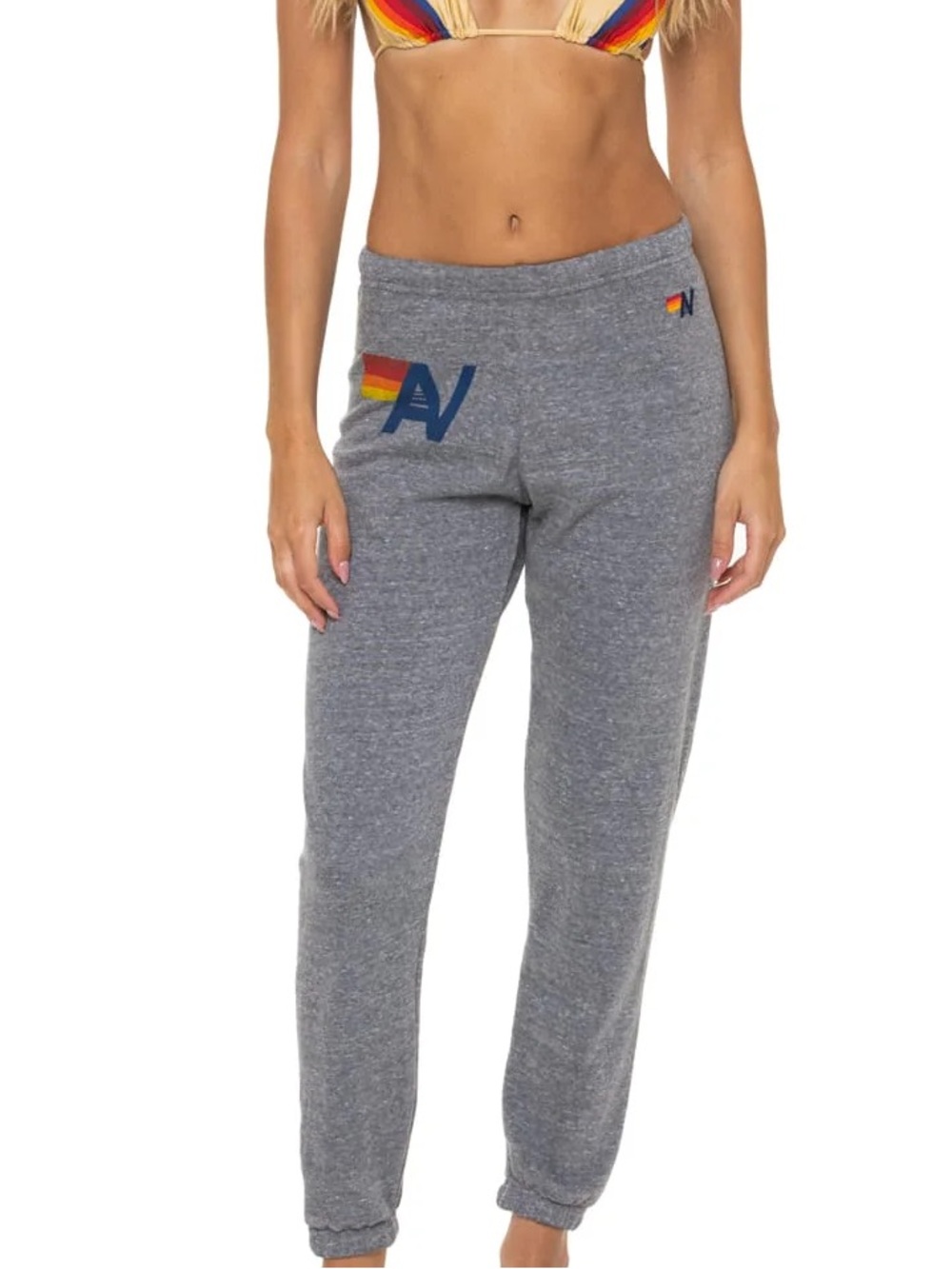 Aviator Nation Logo Sweatpants - Heather Grey